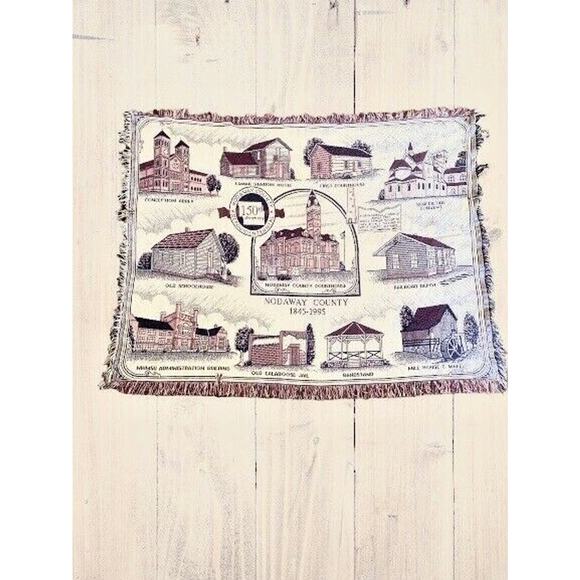 Nodaway County 150th Anniversary Historic Wall Hanging Throw/Blanket/Tapestry - Picture 2 of 5